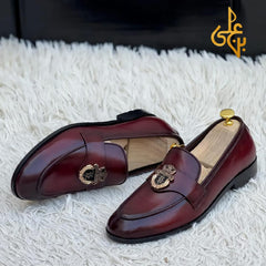 Men’s Italian Style Leather Loafers – Brown Tassel Design