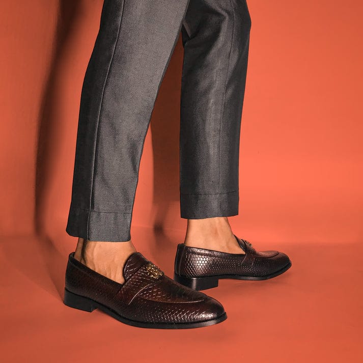 Men’s Italian Style Leather Loafers – Brown Tassel Design
