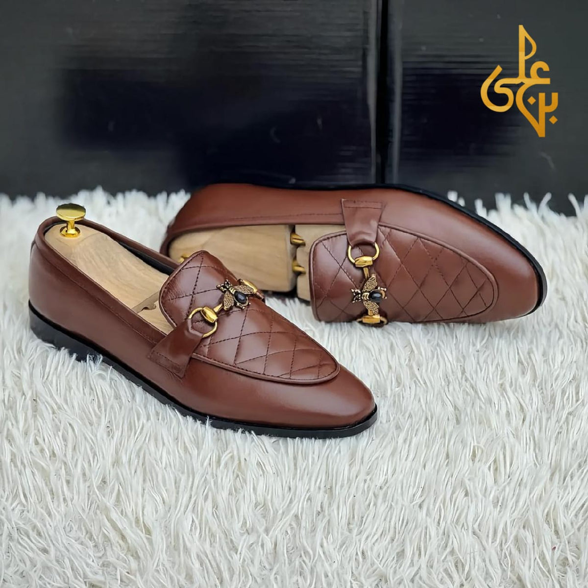 Men’s Italian Style Leather Loafers – Brown Tassel Design